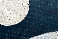 a painting of a moon with a white dot in the middle