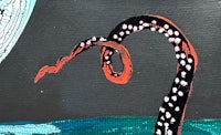 a painting of an octopus and a moon
