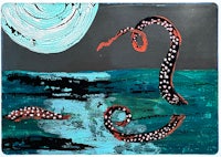 a painting of an octopus in the water
